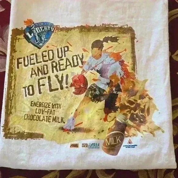 Vintage NY liberty Women's Basketball Pre Shrunk  white shirt,Size L - Picture 4 of 4